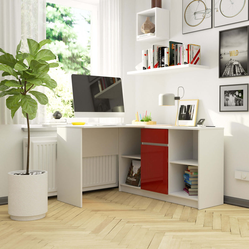 CLP B-17 SET: KOMMODE + SCHREIBTISCH, ROT GLANZ
