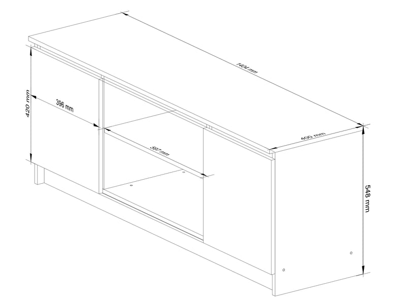 TV-SCHRANK 140 cm 2D 1P SONOMA / WENGE