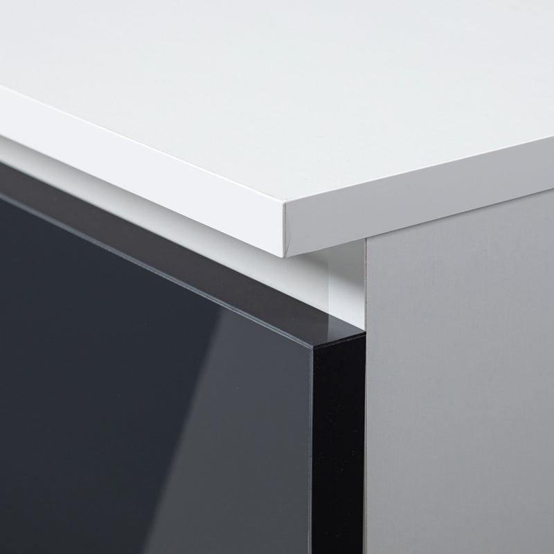BÜROREGAL R 60 cm CLP 3 SCHUBLADEN 2 BÖDEN PK WEISS / GRAPHIT GLÄNZEND