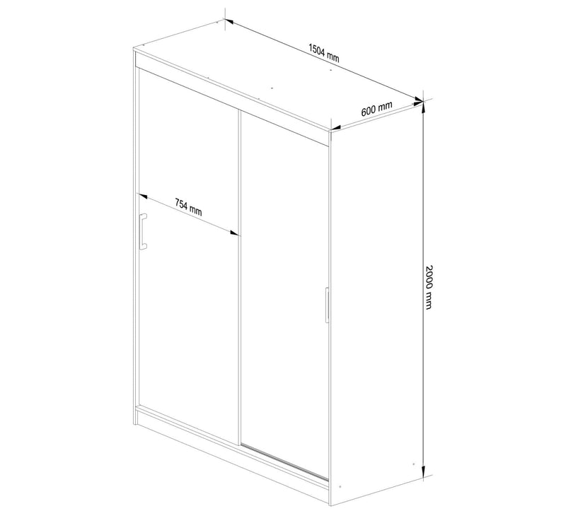 SCHIEBESCHRANK 150 cm CLP MONO WENGE