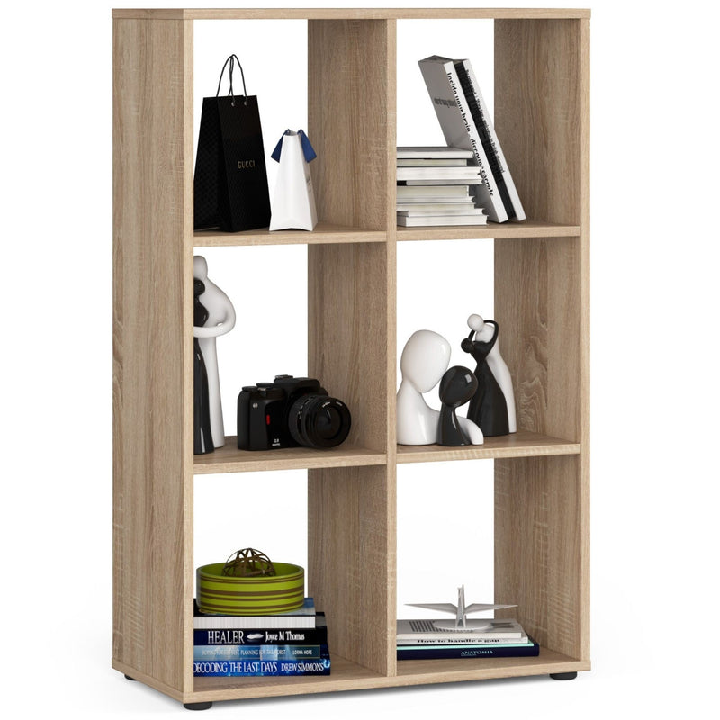 QUAD-Bücherregal mit 6 Regalböden – Sonoma-Eiche