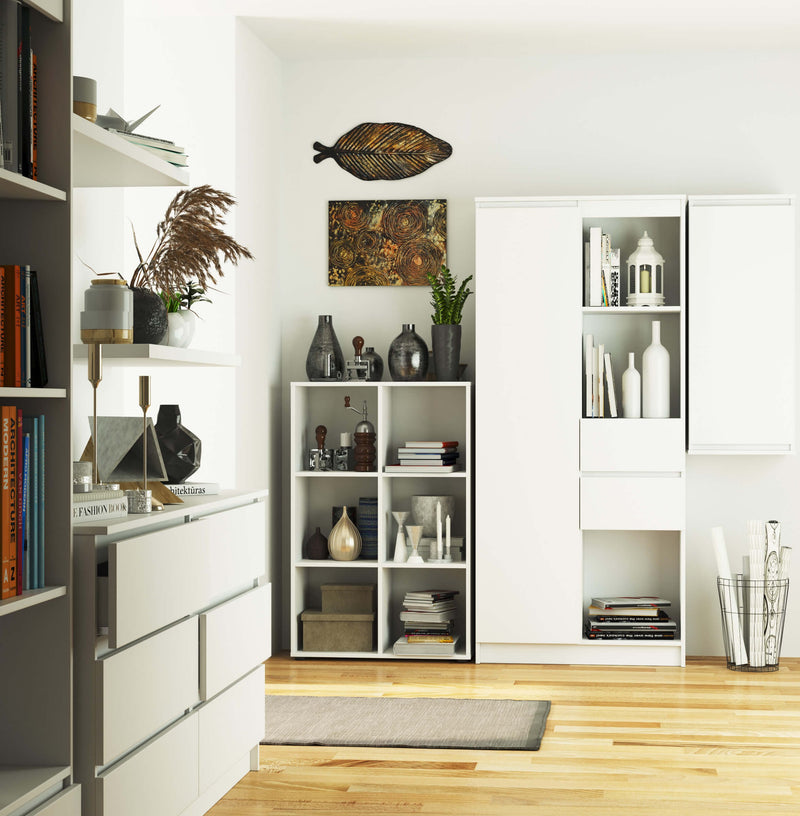 QUAD-Bücherregal mit 6 Ablagen – weiß