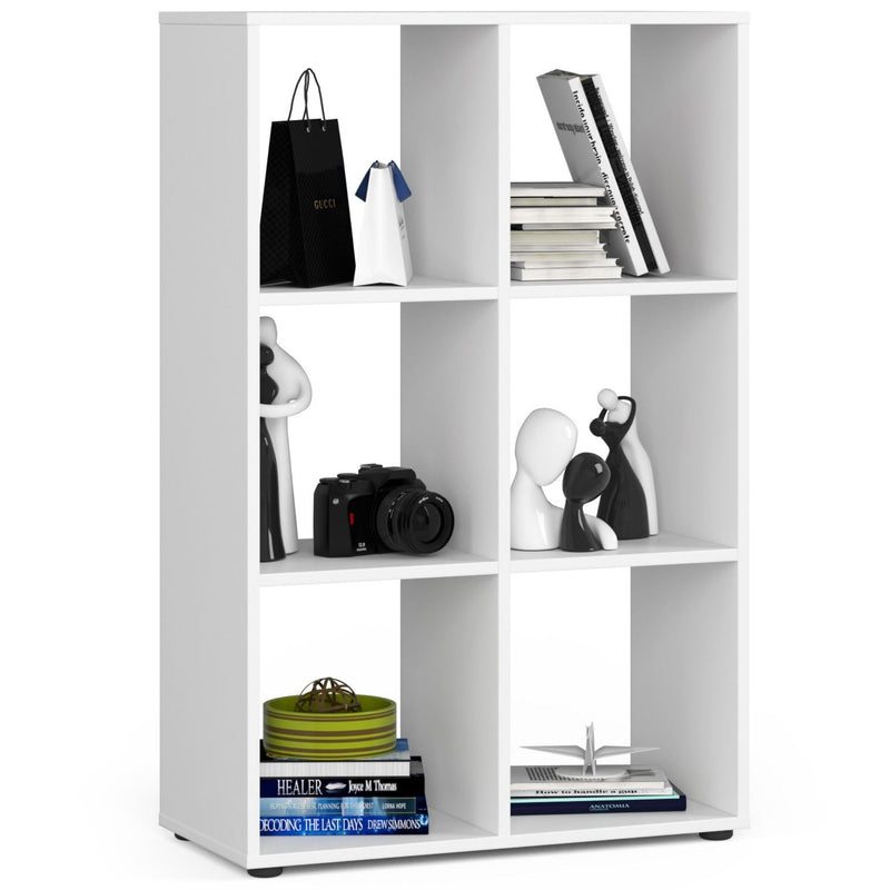 QUAD-Bücherregal mit 6 Ablagen – weiß