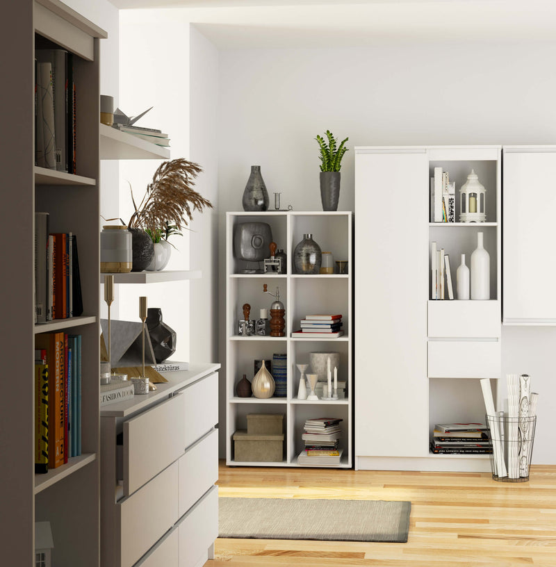 QUAD-Bücherregal mit 8 Ablagen – weiß