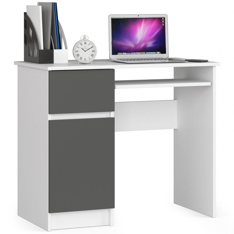 PIXEL PK COMPUTERSCHREIBTISCH WEISS / GRAU - LINKS