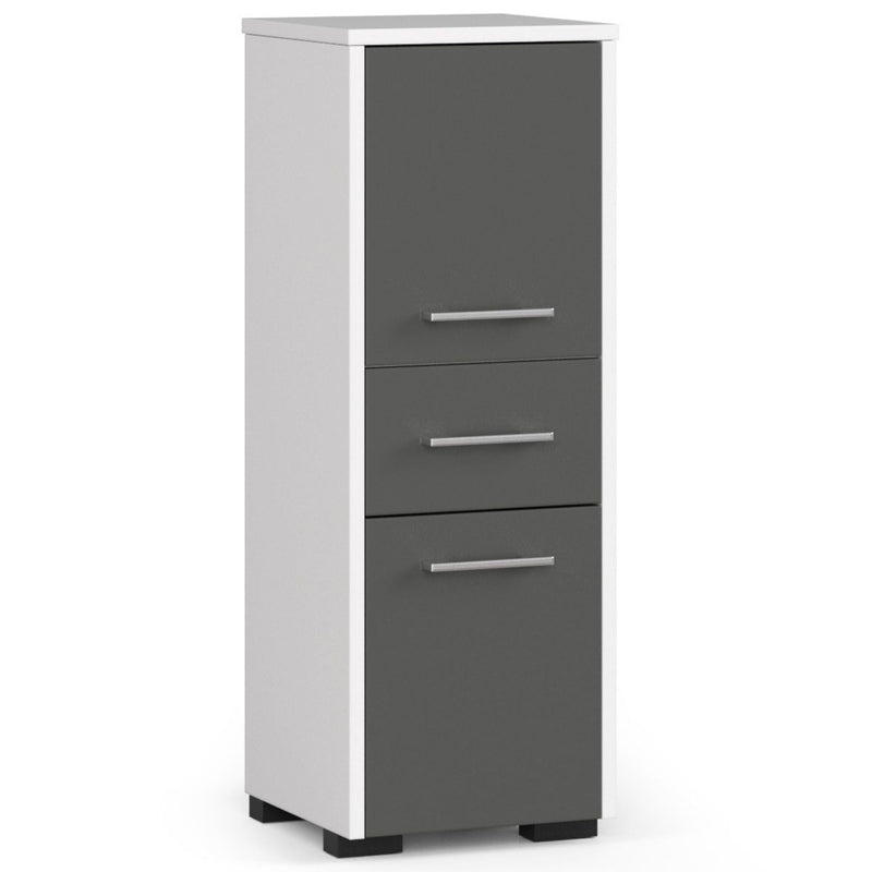 Badezimmerschrank-Säule 30 2D 1SZ 85cm PK Weiß/Grau