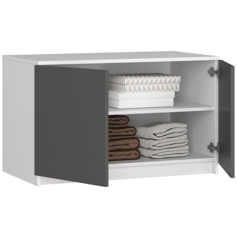 Kleiderschrankerweiterung S 90 cm – weiß-graphitgrau – 2 Türen