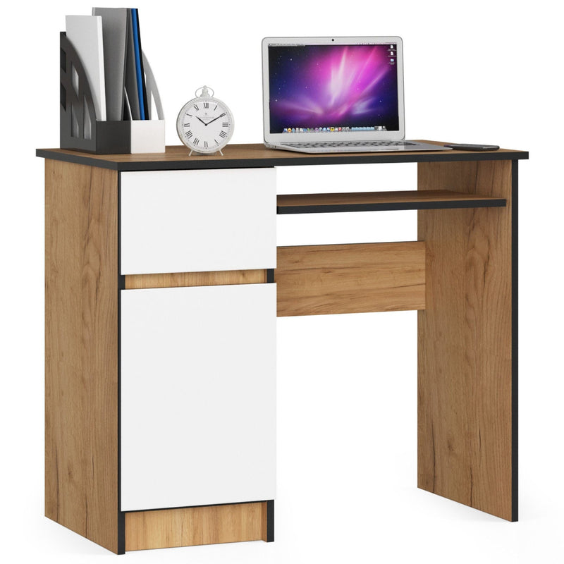 COMPUTERSCHREIBTISCH PIXEL PK EICHE CRAFT / WEISS - LINKS