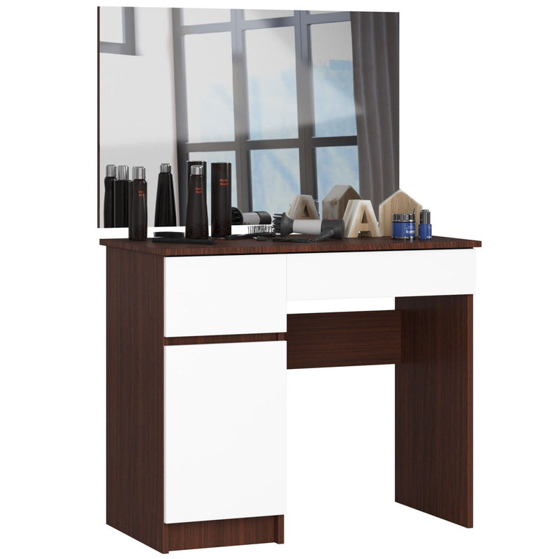 Schminktisch mit Spiegel CLP P-2/SL 900x600 LINKS WENGE / WEISS