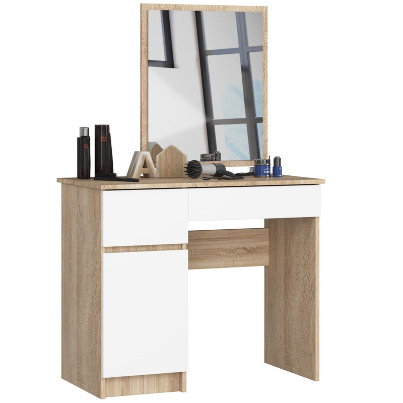 Schminktisch mit Spiegel CLP P-2/SL LINKS PK SONOMA EICHE / WEISS