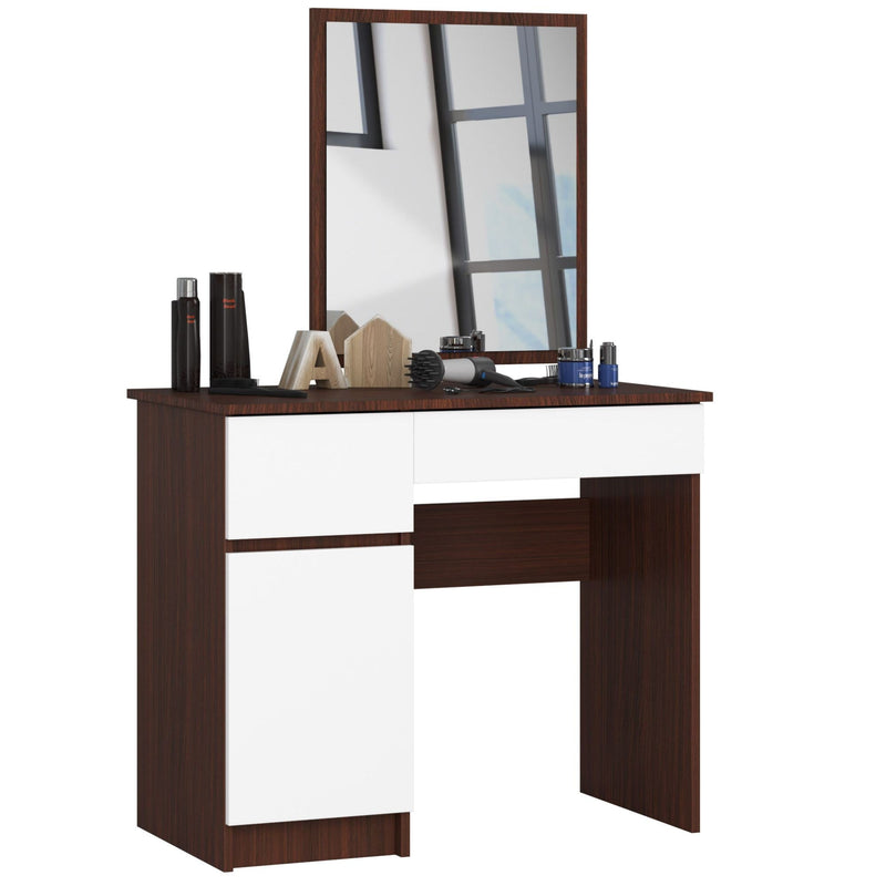 Schminktisch mit Spiegel CLP P-2/SL LINKS WENGE / WEISS