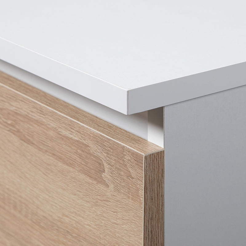 Kleiderschrank mit Erweiterung S 90 cm 2 Türen 2 Schubladen PK Weiß / Sonoma