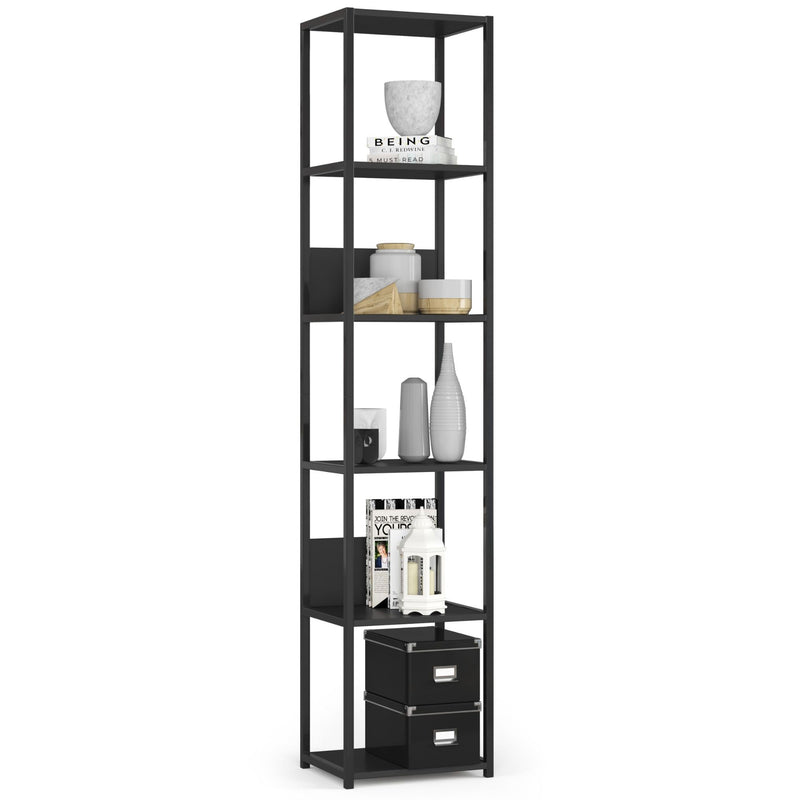 Metall-Dachbodenregal 40 cm – schwarz-schwarz – 6 Ablagen