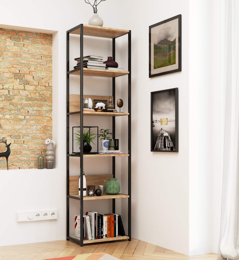 LOFT 500 Metallregal Schwarz/Sonoma Eiche