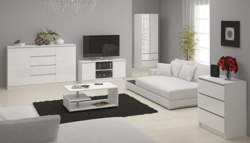 Kommode K140 8SZ CLP PK Weiß glänzend