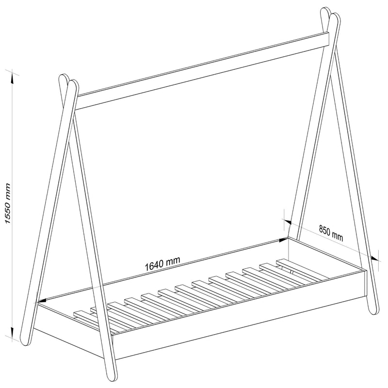 Kinderbett 160x80 GEM mit Matratze, weiß