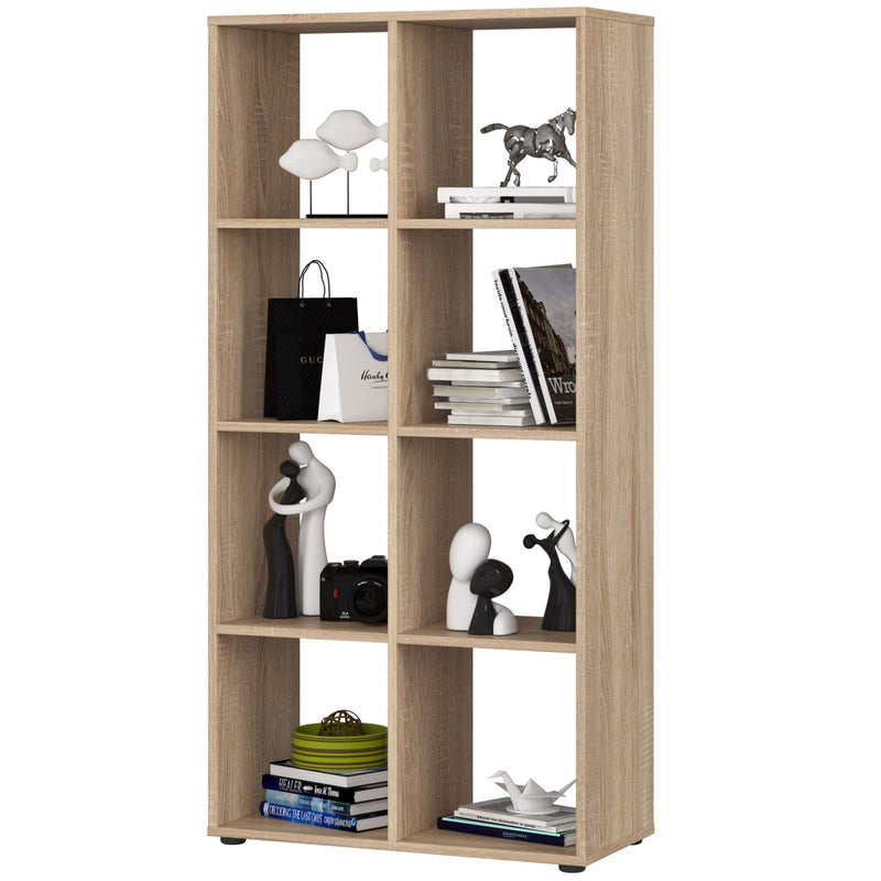 QUAD-Bücherregal mit 8 Regalböden – Sonoma-Eiche