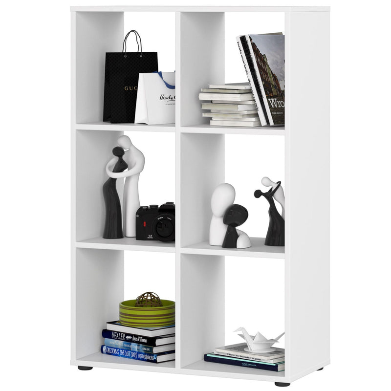 QUAD-Bücherregal mit 6 Ablagen – weiß