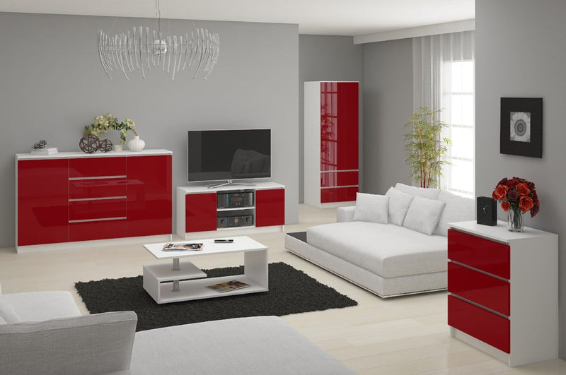 Kommode K140 8SZ CLP Rot Glanz