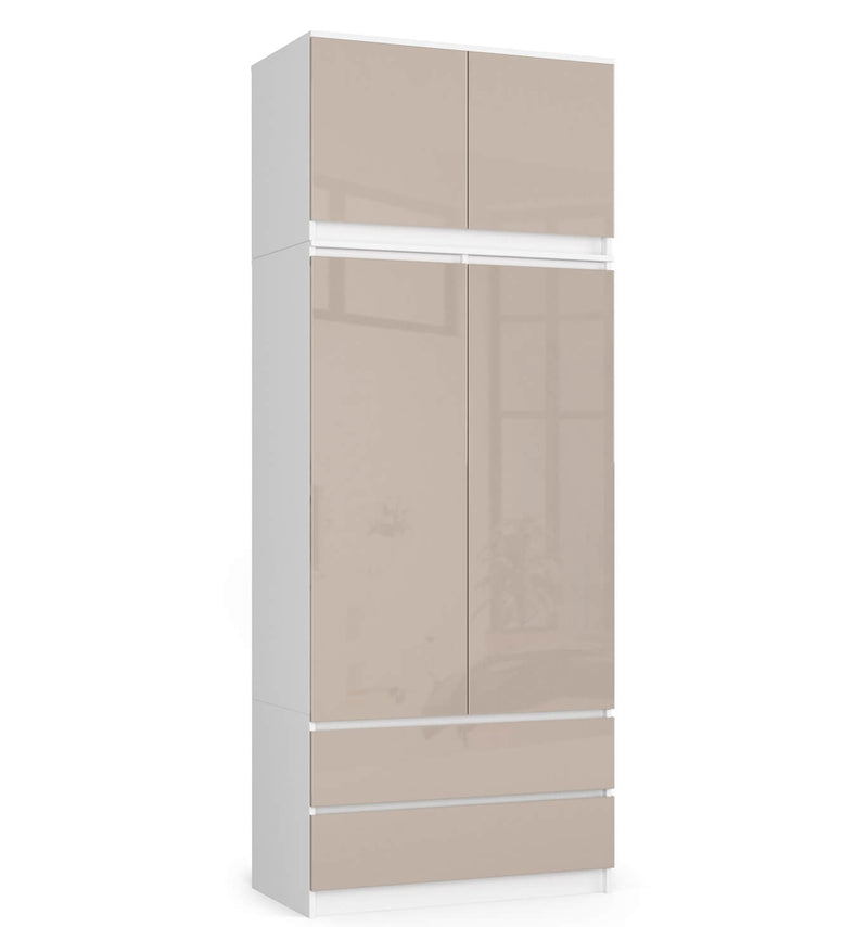 Kleiderschrankerweiterung S90 2D 2SZ CLP CAPUCINO GLÄNZEND
