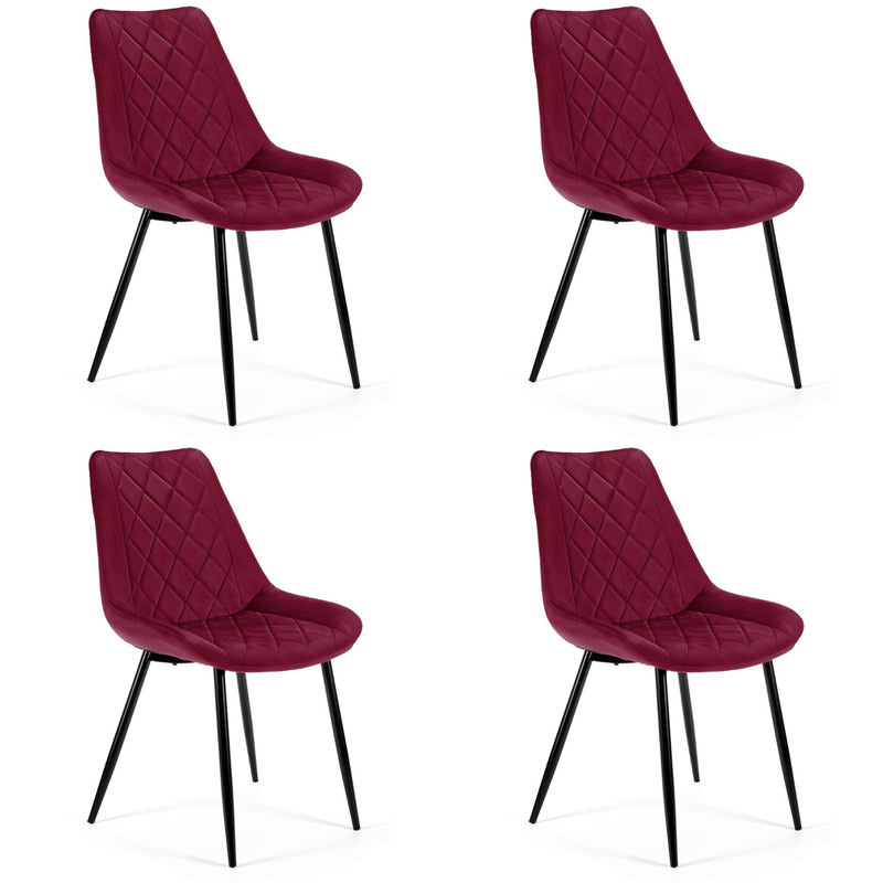4x Stuhl SJ.0488 Burgunderrot