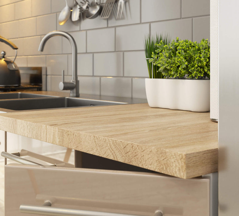 Küchenschrank unter der Spüle Oliwia S 80 cm Weiß-Cappuccino Glanz