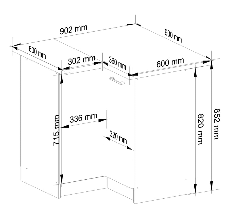 OLIWIA S90/90 Schrank + WEISSE / WEISS GLÄNZENDE TISCHPLATTE