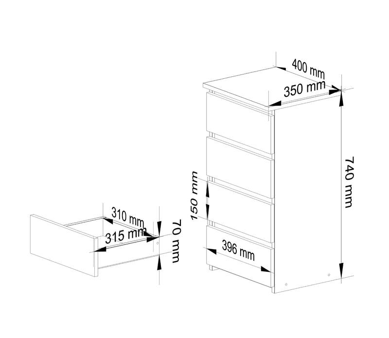 Kommode CL4 PK Weiß