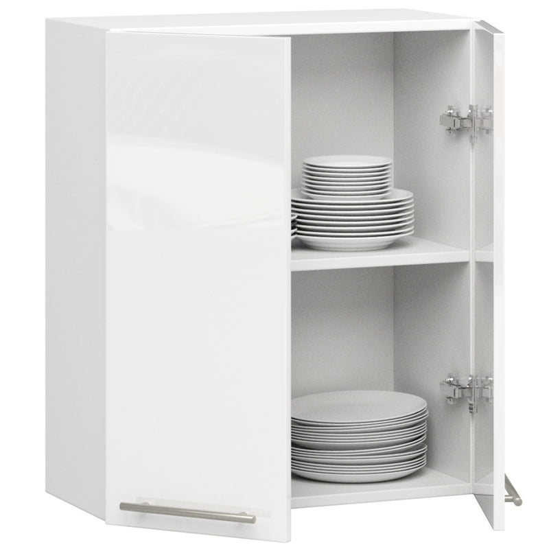 OLIWIA Wandhängender Küchenschrank 60 cm Weiß-Weiß Hochglanz H720