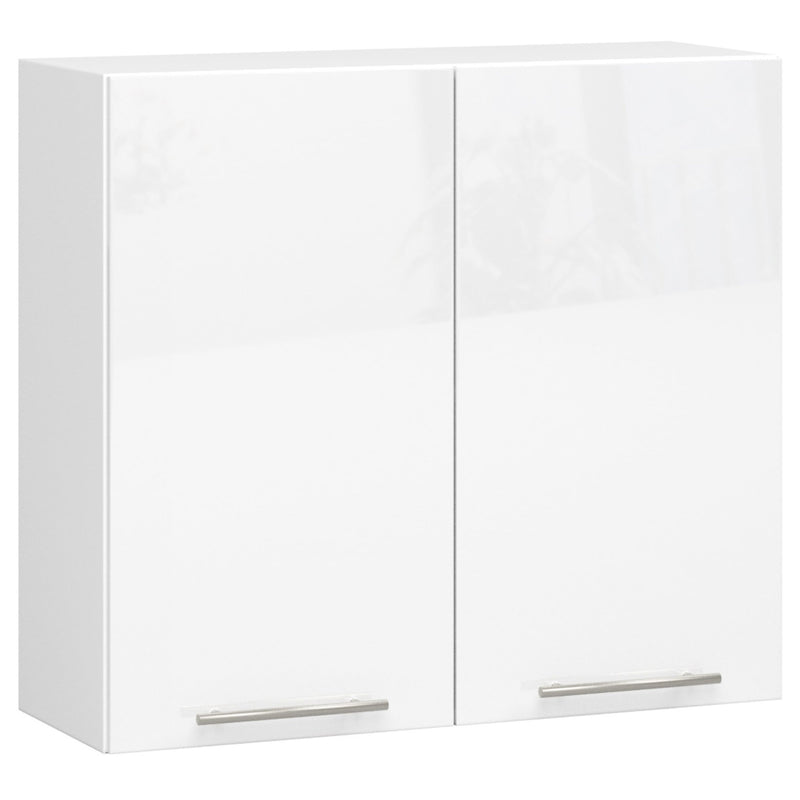 OLIWIA Wandhängender Küchenschrank 80 cm Weiß-Weiß Hochglanz H720