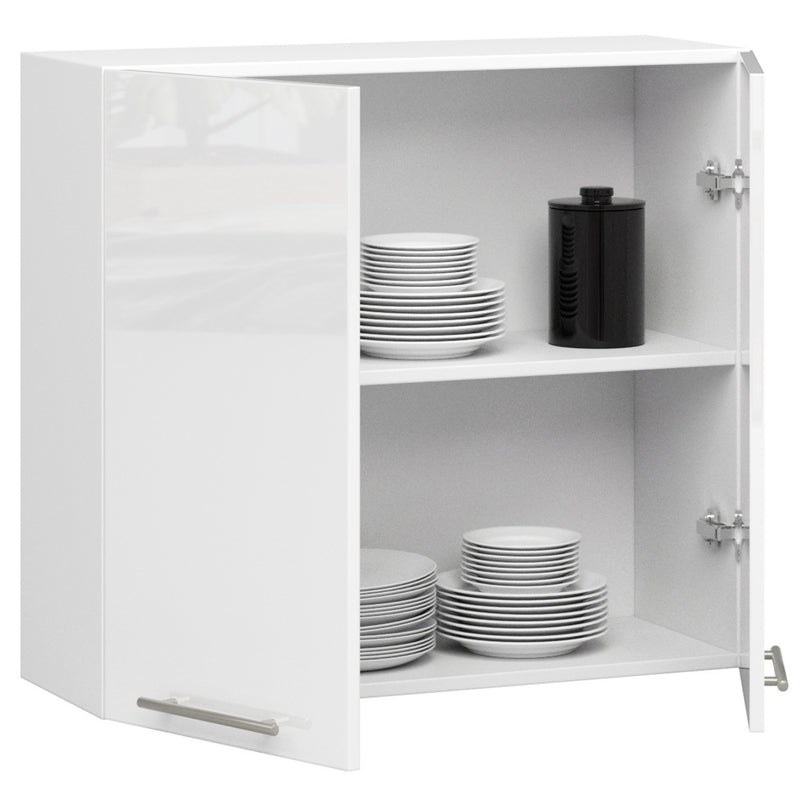 OLIWIA Wandhängender Küchenschrank 80 cm Weiß-Weiß Hochglanz H720