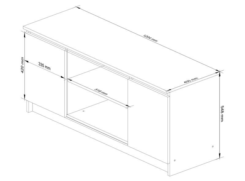 TV-Truhe K120 2D 1P CLP OAK CRAFT