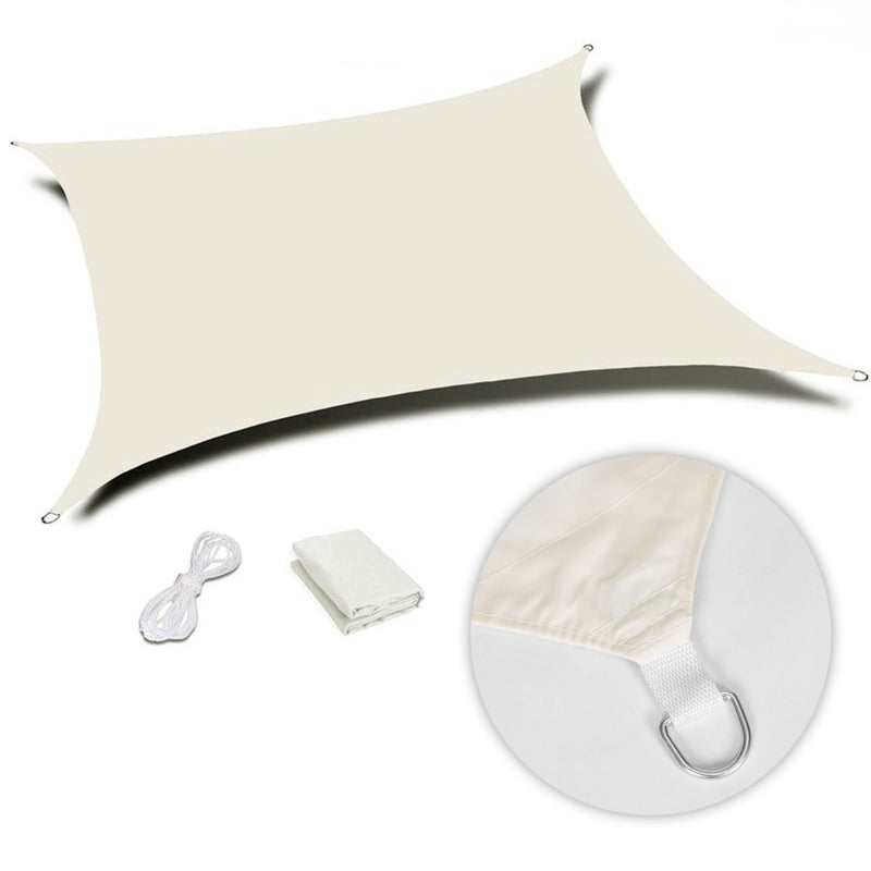 Quadratisches Sonnensegel 5x5 m wasserdichte Markise beige MultiGarden