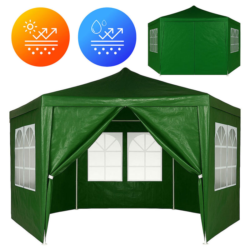 Garten- und Marktstandpavillon 2x2x2 m mit Fenstern grün MultiGarden