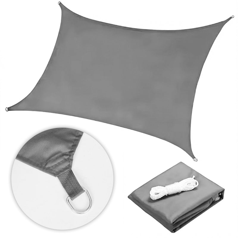 Quadratisches Sonnensegel 5x5 m wasserdichte Markise grau MultiGarden