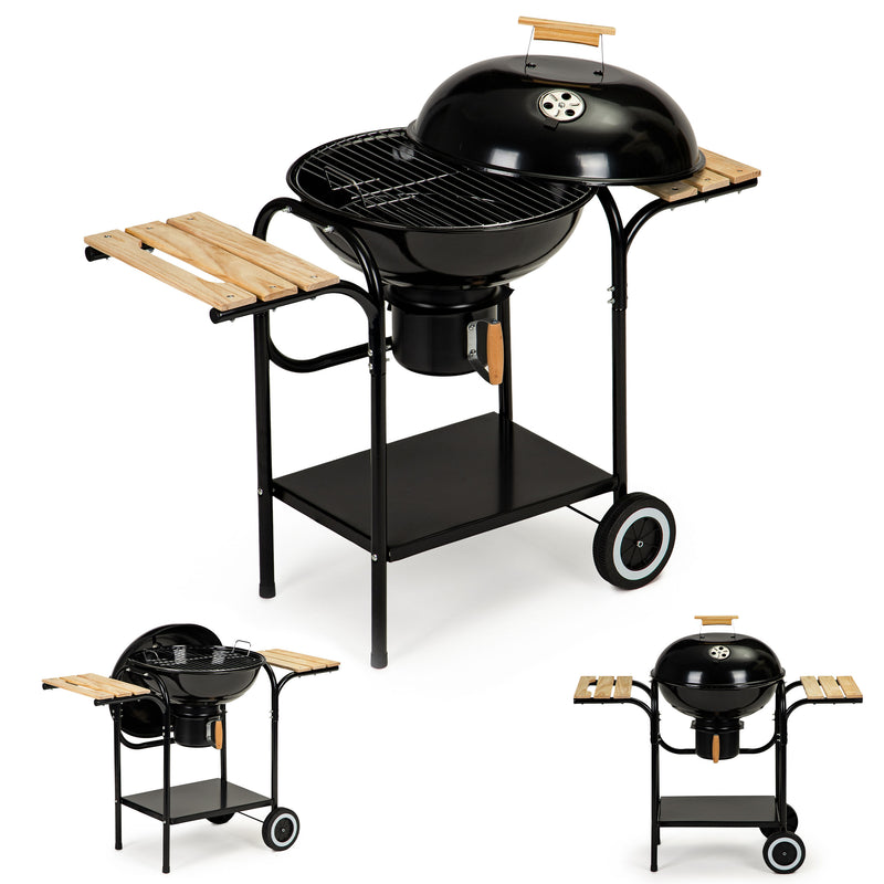 Kohle-Gartengrill mit Deckel und Ablagen, Rost und Aschekasten MultiGarden