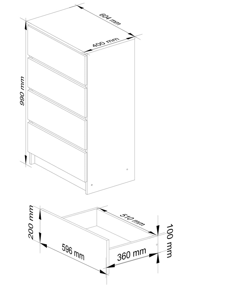 Kommode K60 4SZ CLP PK Graphitgrau
