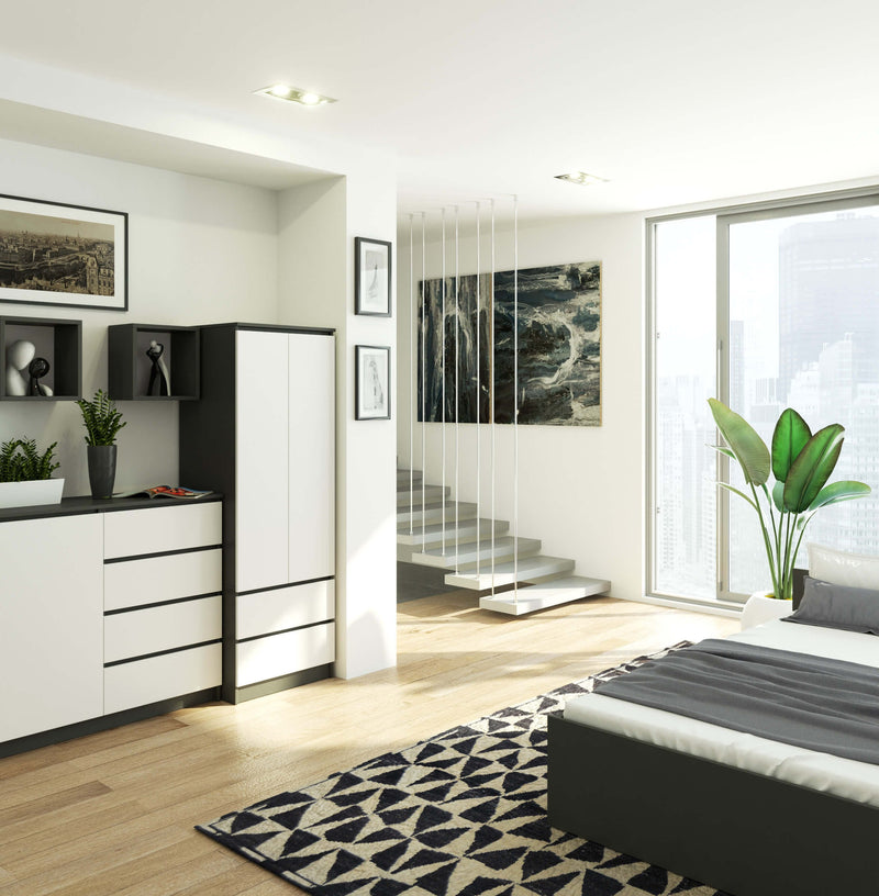 STAR WARDROBE S60 2D 2SZ PK GRAPHITGRAU / WEISS