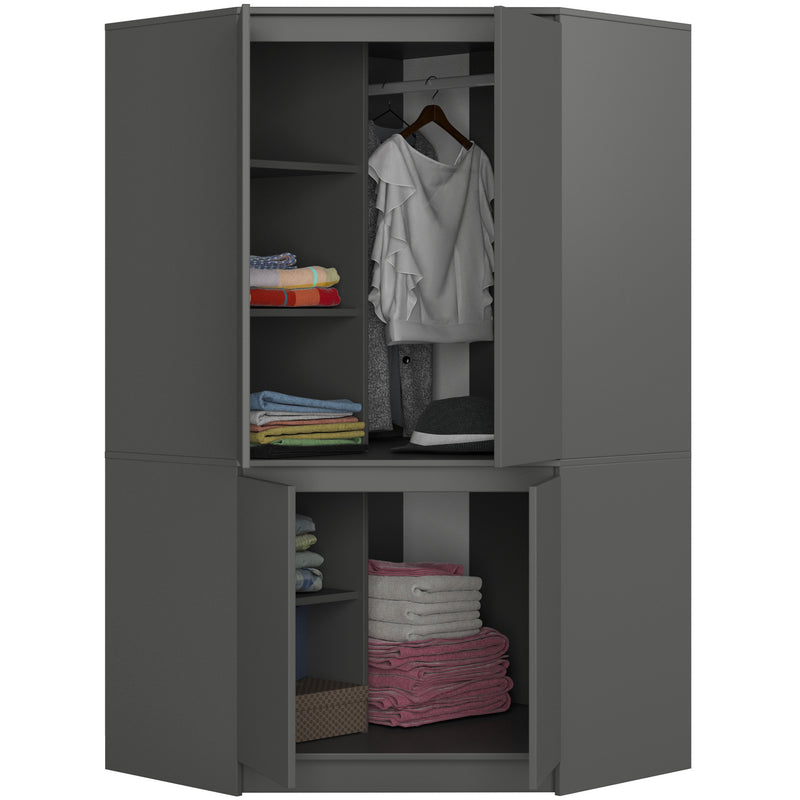 Eckkleiderschrank S100 4D CLP Graphitgrau