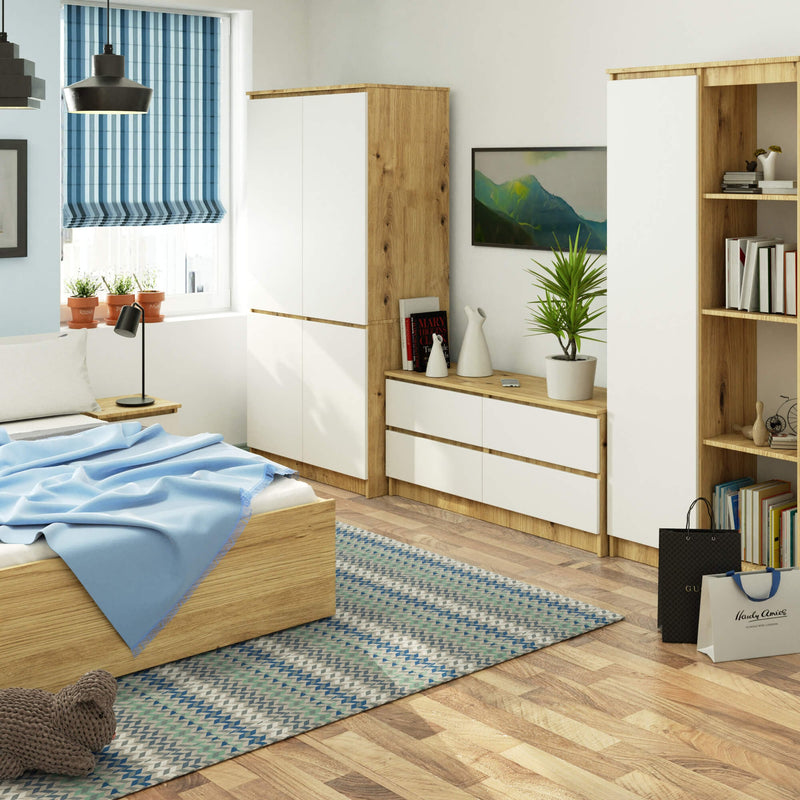 Kleiderschrank S90 4D CLP Artisan / Weiß