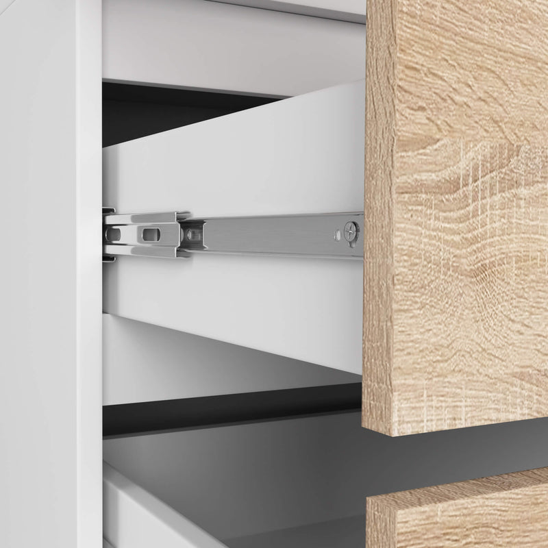 Kleiderschrank mit Erweiterung S 90 cm 2 Türen 2 Schubladen PK Weiß / Sonoma