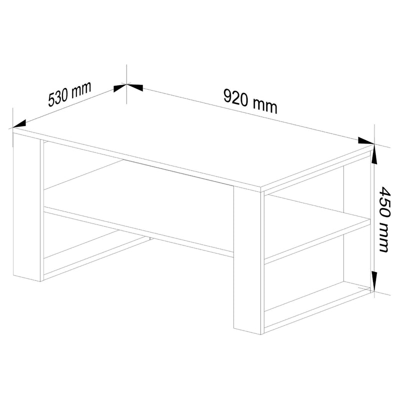 ALEX Couchtisch Eiche Craft / Schwarz