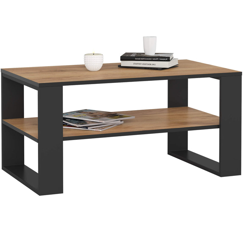 ALEX Couchtisch Eiche Craft / Schwarz