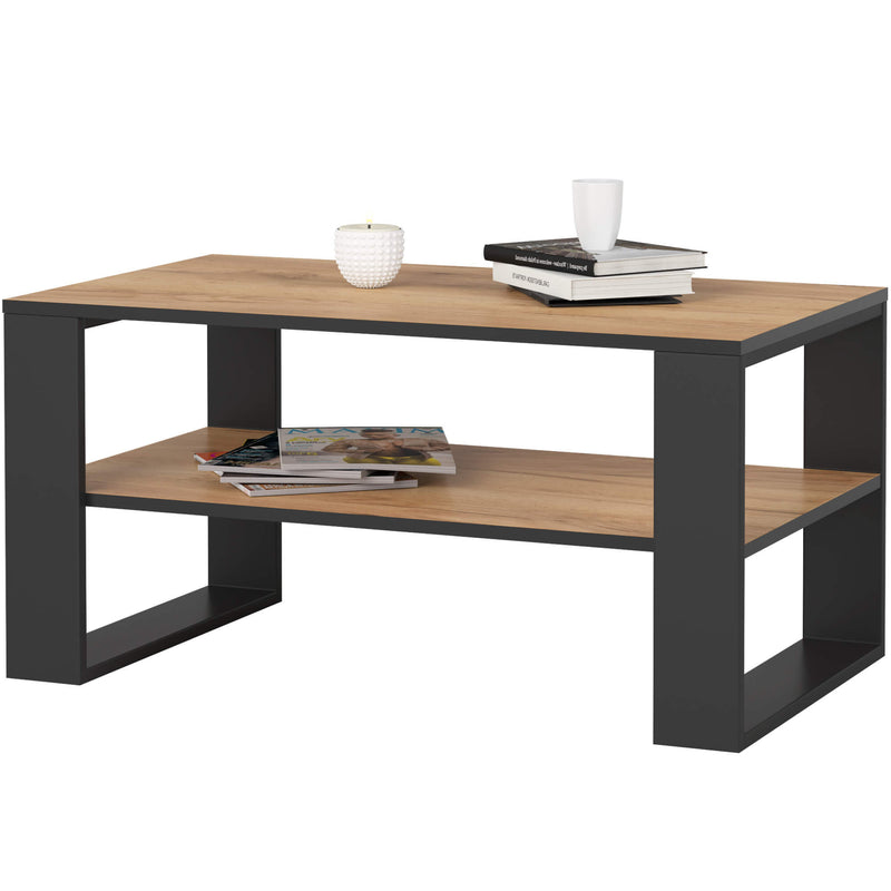ALEX Couchtisch Eiche Craft / Schwarz