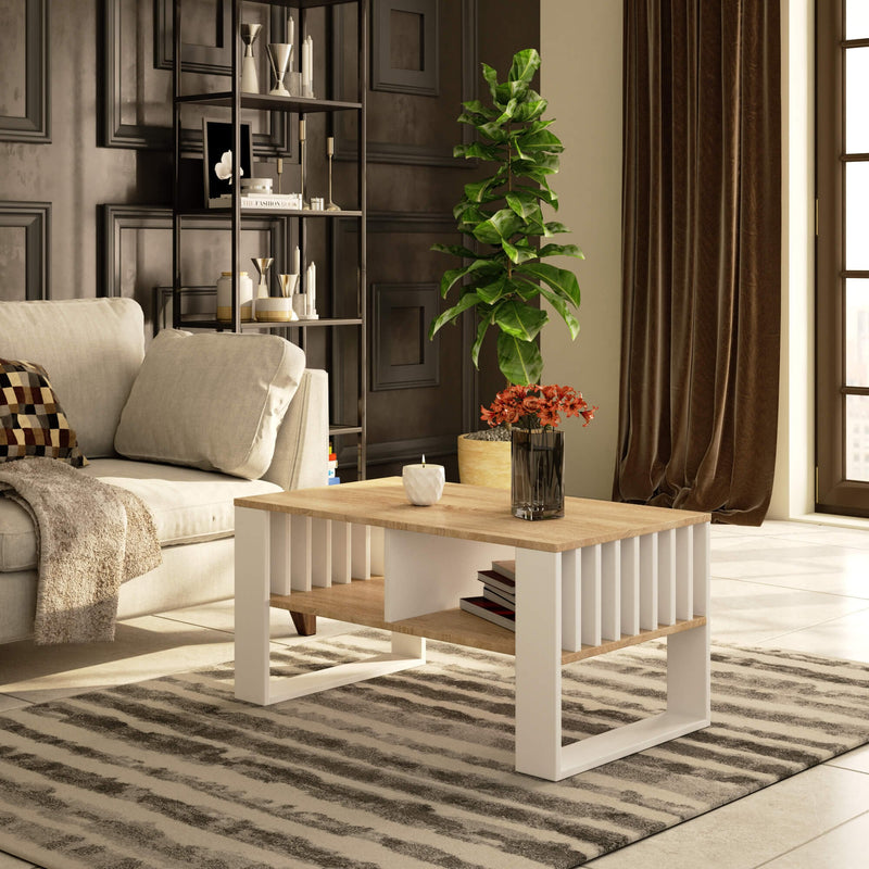 ROCKFORD COUCHTISCH SONOMA EICHE / WEISS