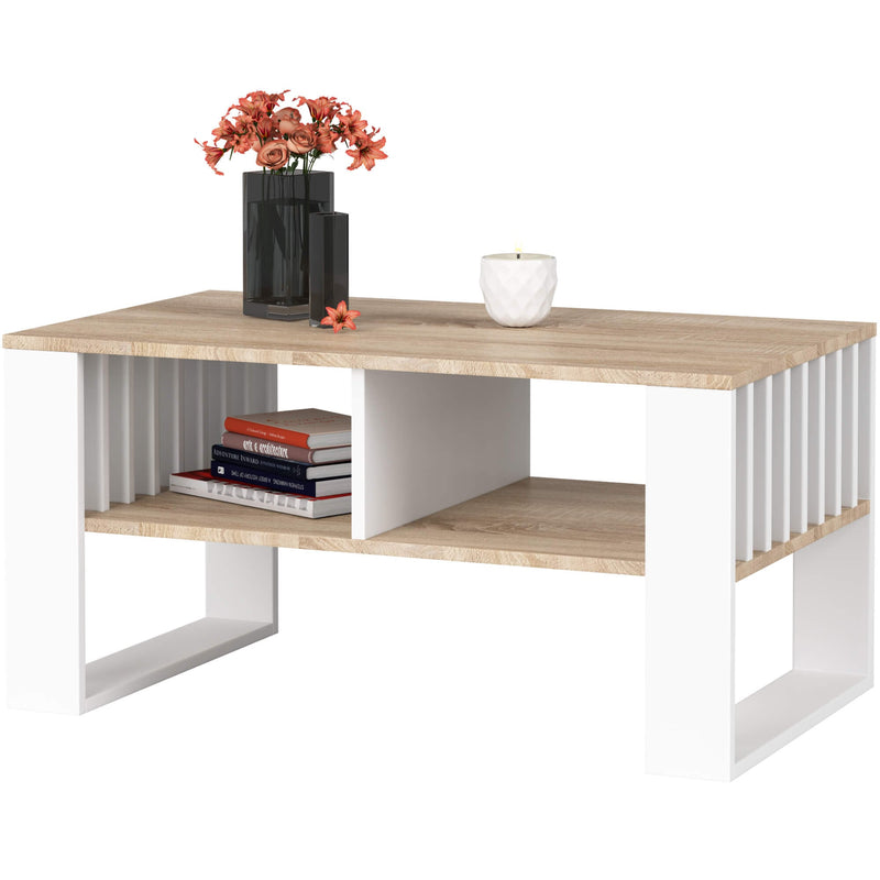 ROCKFORD COUCHTISCH SONOMA EICHE / WEISS