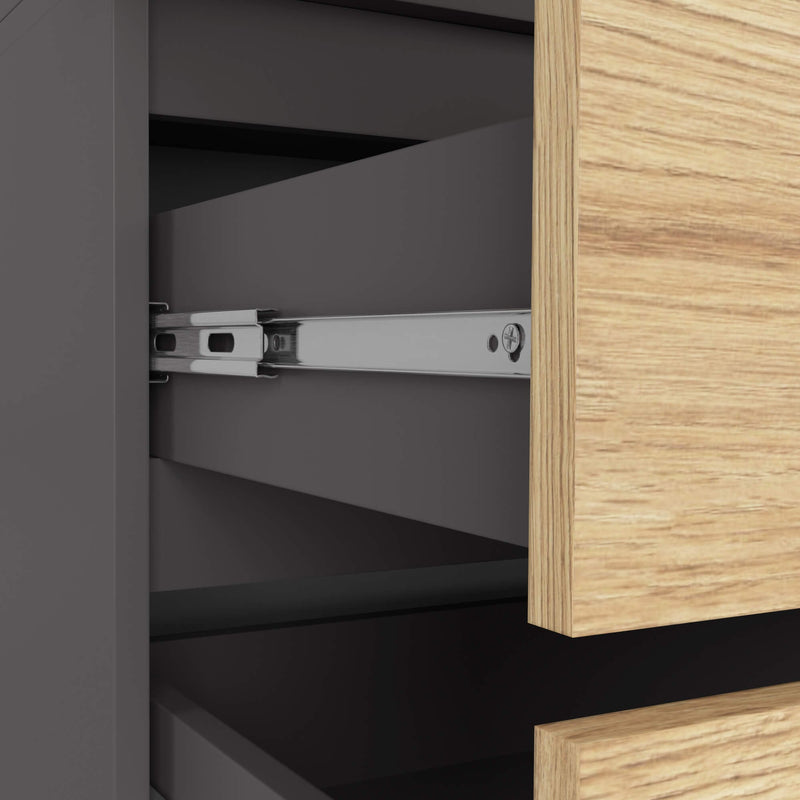 Kleiderschrank S90 2D 2SZ CLP PK Graphitgrau / Artisan Oak