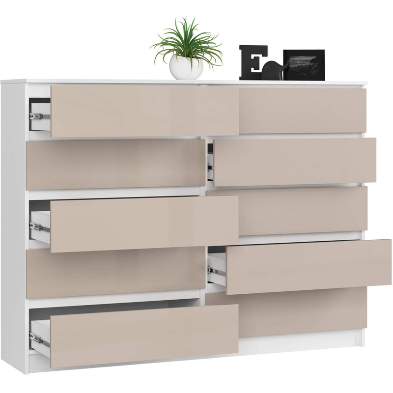 Kommode K160 10SZ CLP PK CAPUCCINO GLÄNZEN