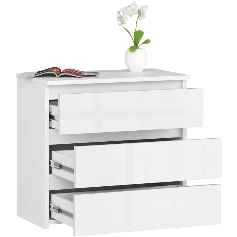 Nachttisch CL3 60 cm PK Weiß / Weiß glänzend