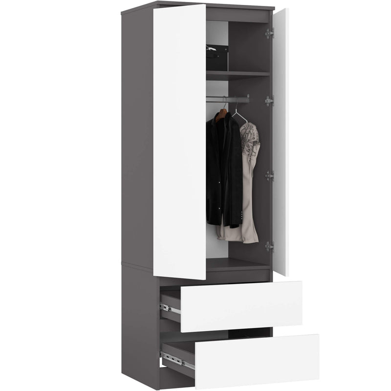 STAR WARDROBE S60 2D 2SZ PK GRAPHITGRAU / WEISS